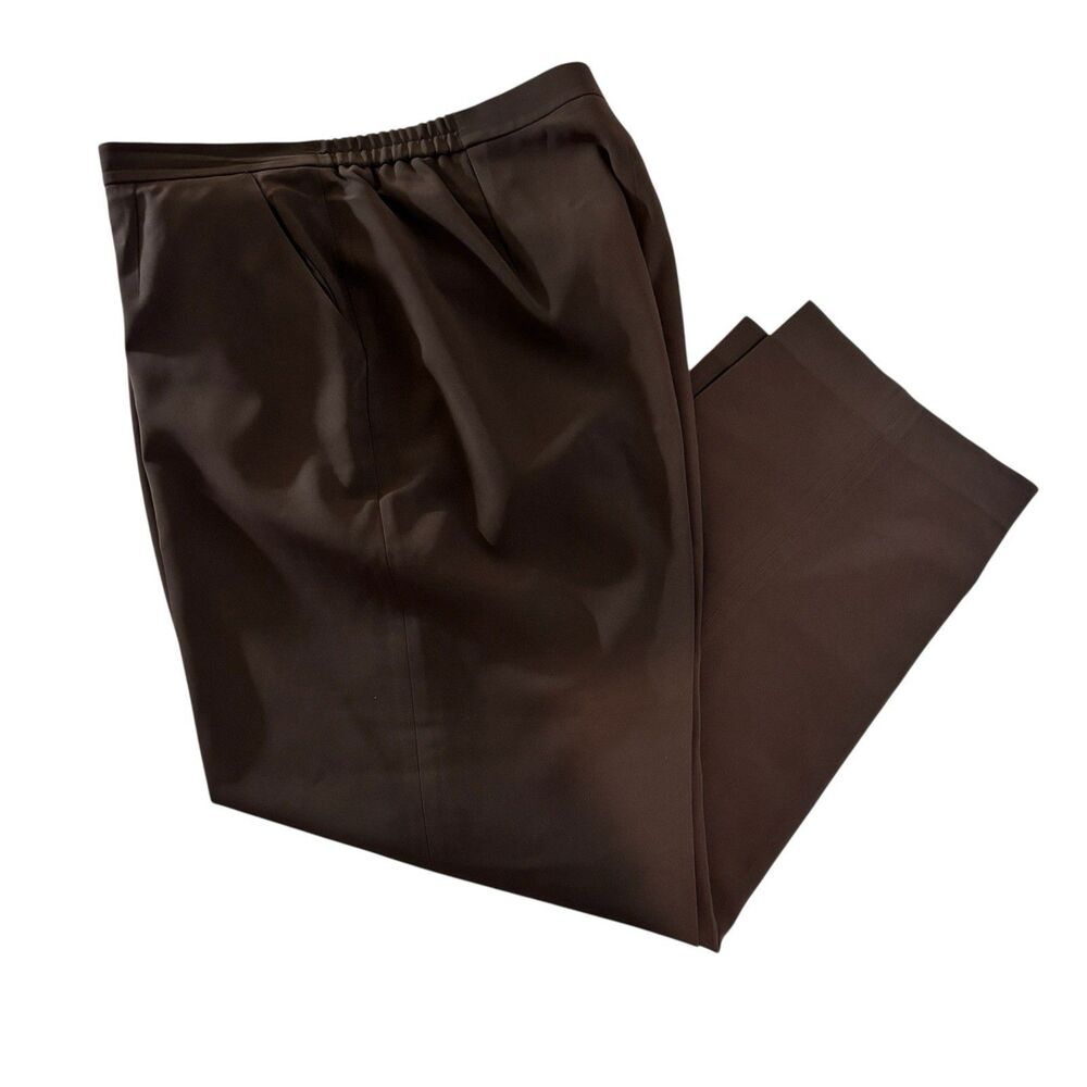 Jones New York 16W Brown Platinum Collection Lined Straight Leg Dress Pants